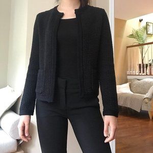 Ann Taylor Black Knit Open Jacket